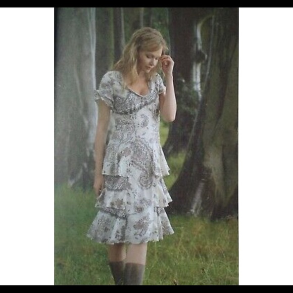 Brora Dresses & Skirts - Stunning All Silk Brora Paisley Ruffled Dress 6